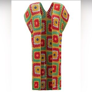 Floral embroidery pointelle knit kimono